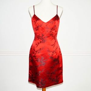 Vintage 1990s Vivienne Tam Red Silk Blend Dress